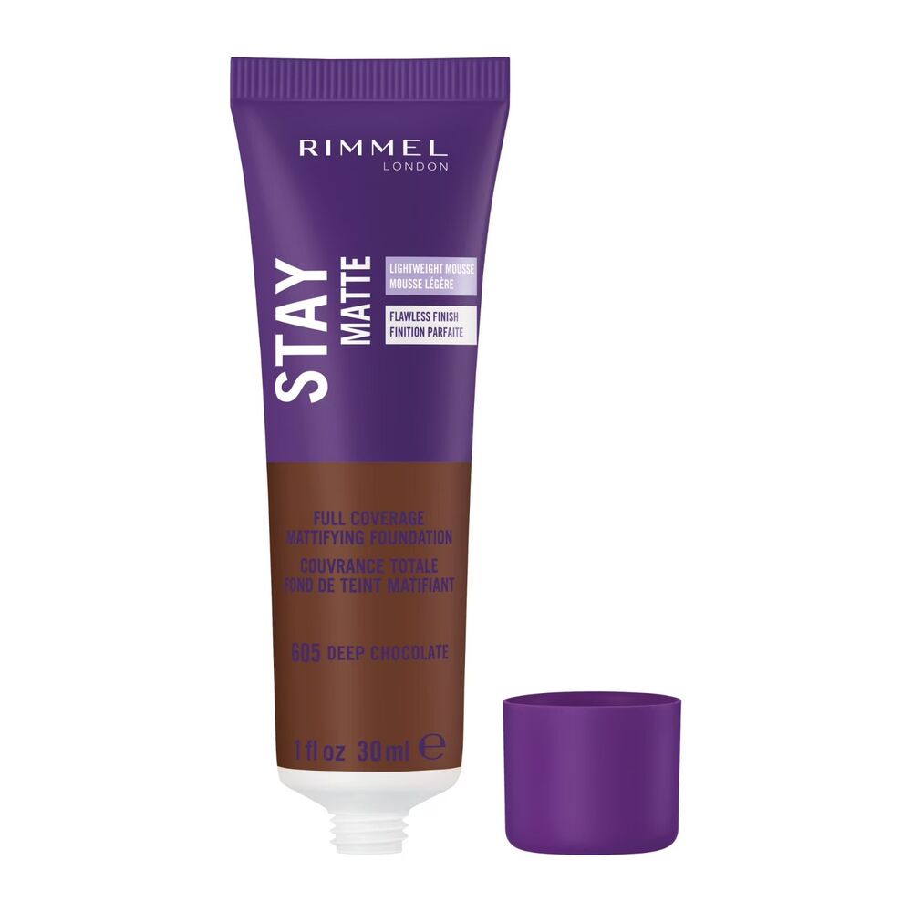Rimmel Stay Matte Full Coverage Liquid Foundation 605 Deep Chocolate